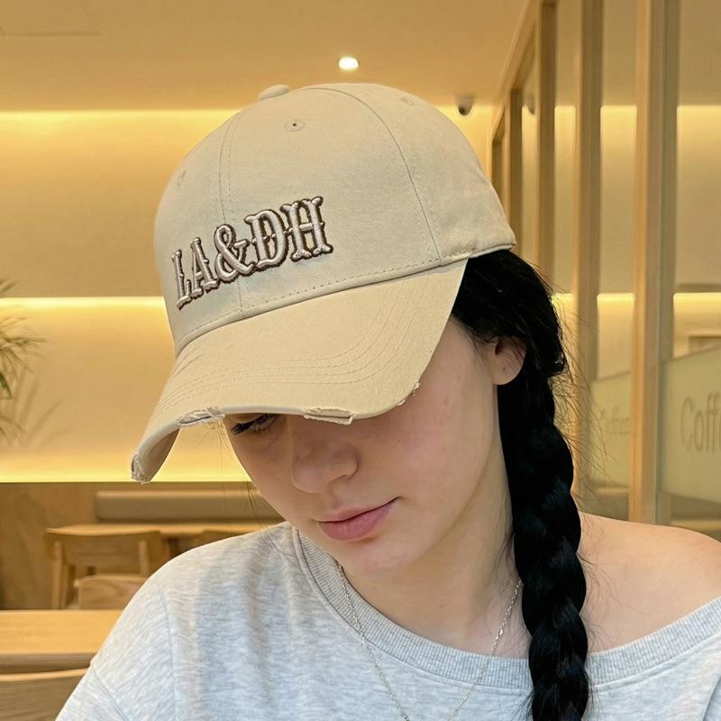 Embroidered Letter Baseball Cap Unisex Outdoor Rough Hard Top Cap Couple Sun Hat
