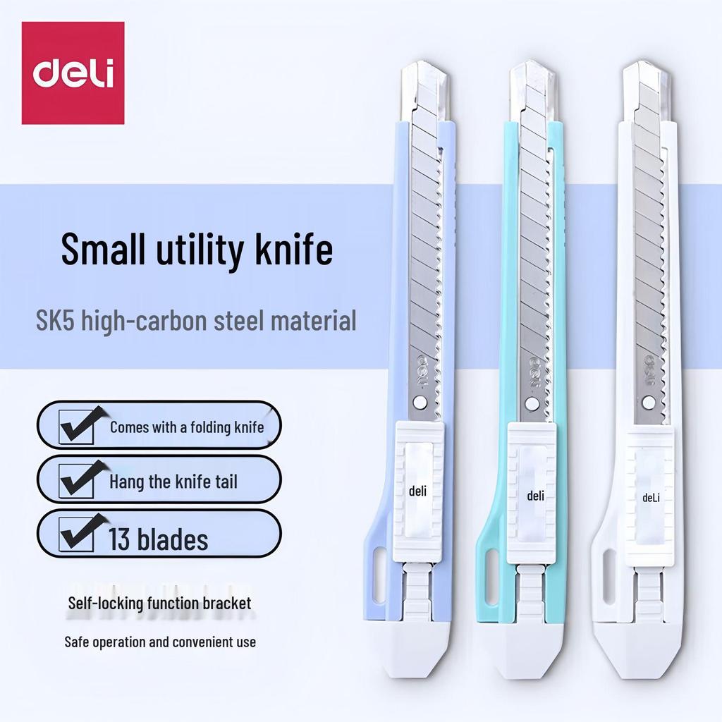 Deli 2031 Craft Knife - Compact 9mm Blade Compatible for Efficient Box Opening.