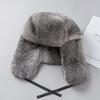 Real Rex Rabbit Fur Hat Men's Lei Feng Hat Winter Outdoor Thickened Warm Genuine Fur Hat Russian Natural Fur Ear Protection Hat