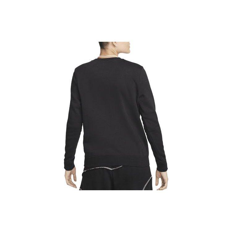 Nike Sportswear Club Fleece Solid Logo Embroidered Crew Neck Sweatshirt Women Tops Black DQ5473-010