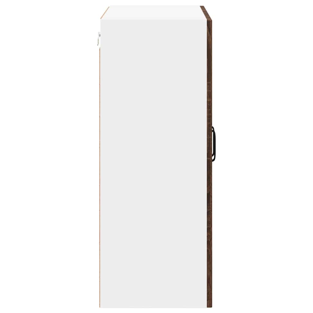 Wall Mounted Glass Cabinet LUCCA Brown Oak 60 x 31 x 80 cm Particleboard