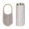 Eye Catching Adjustable Size Chain Fringe Ring Stainless Steel Ring Jewelry for Trendy Ladies Fashionable Adorment