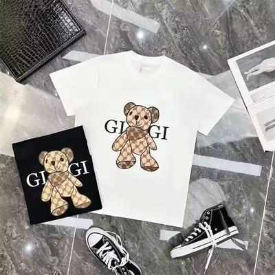 2026 Neues High-End Leichter Luxus Baumwolle Bär Grafikdruck Hochwertige Herren- und Damen-T-Shirts Rundhalsausschnitt Locker Kurzärmlig