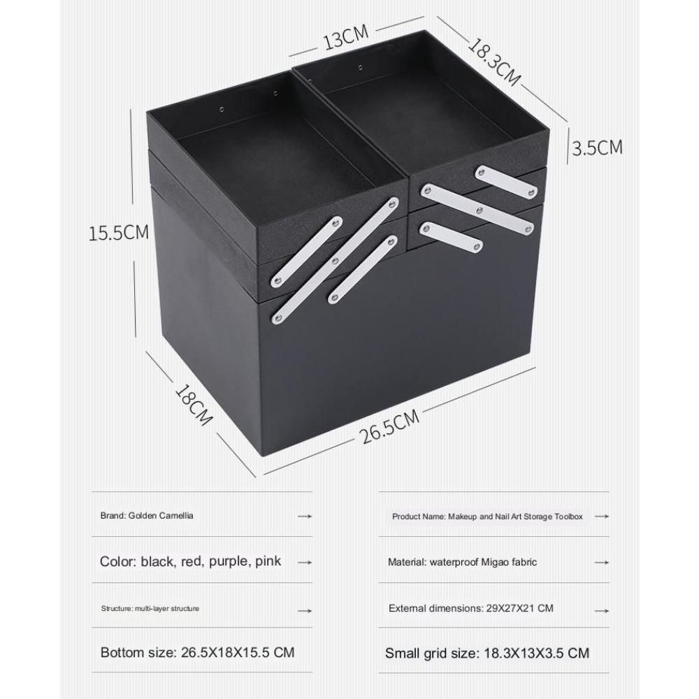 Portable Makeup Cosmetic Bag Organizer Beauty Nail Toolbox Large Capacity Travel Storage Bag Simple Handheld Makeup Case