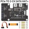 Raspberry Pi 5 PCIe to SATA Expansion Board with EEPROM HAT+ Waveshare PCIe TO 2-CH SATA HAT+