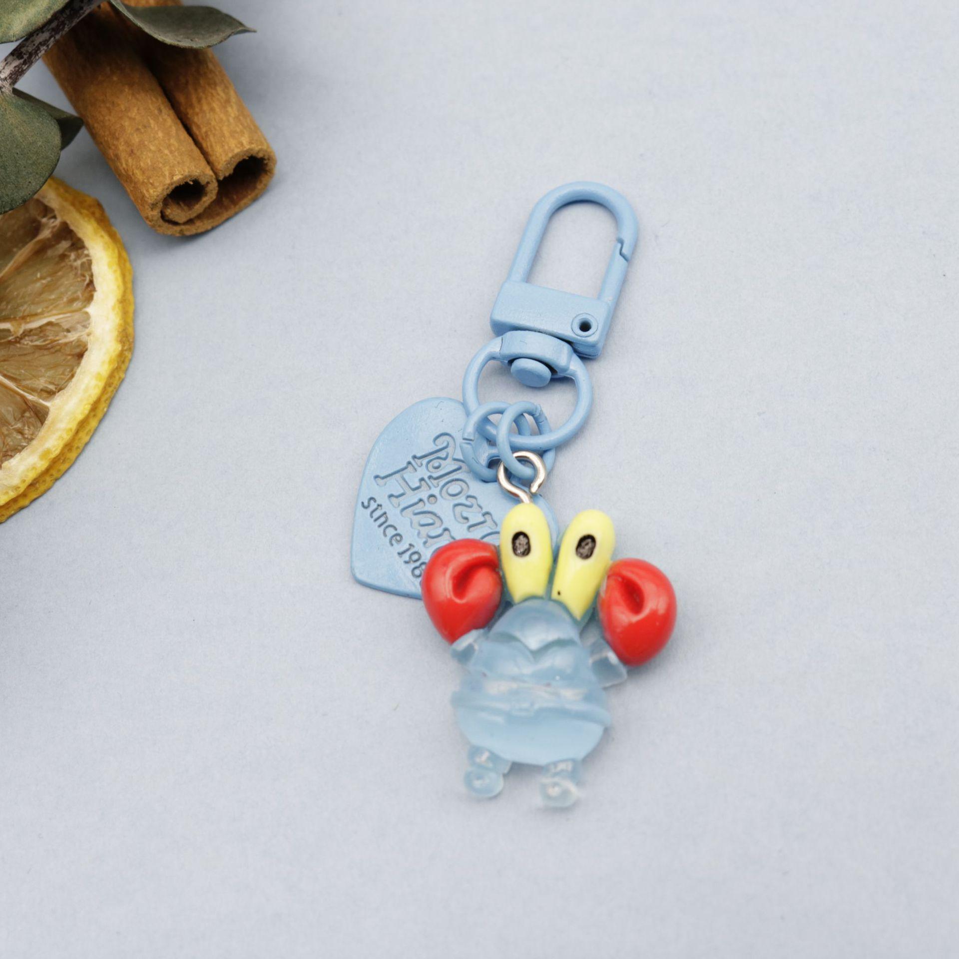 SpongeBob & Patrick Glitter Keychain Charm with Squidward
