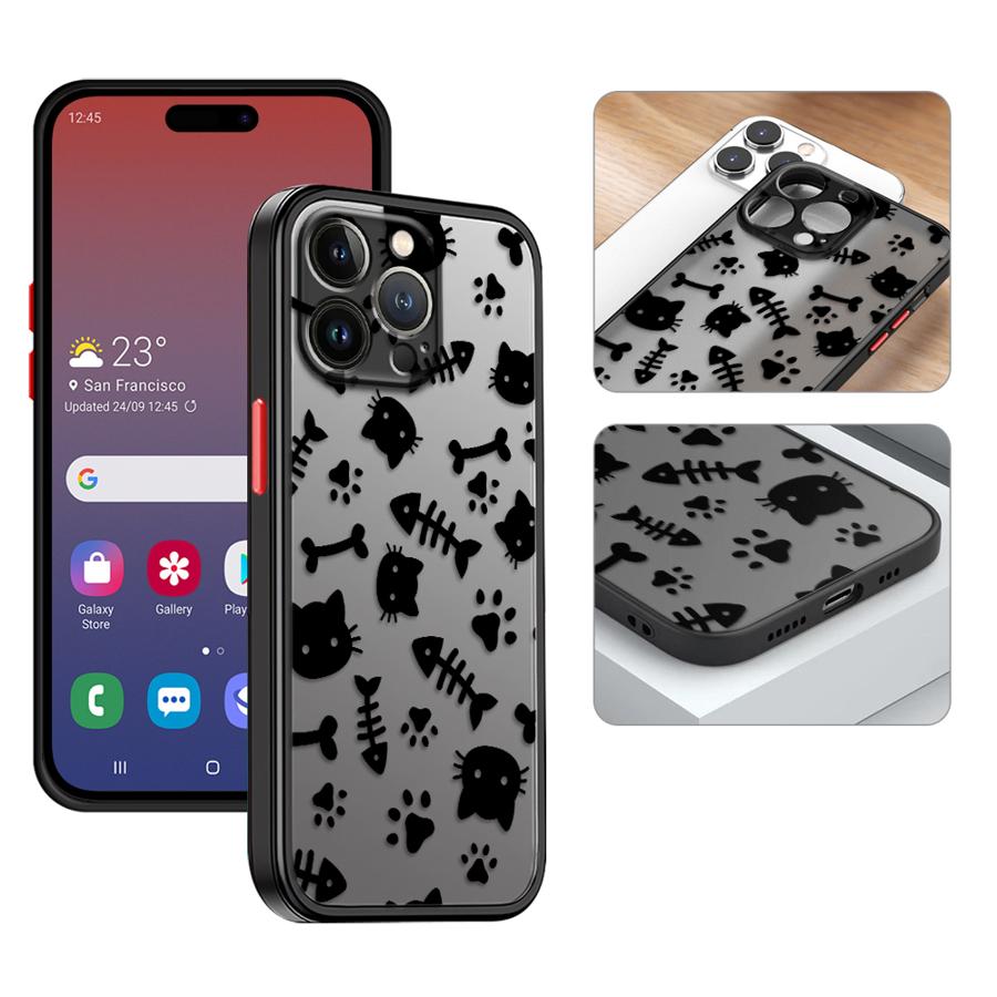 Kitten Paw Prints Case for iPhone 15 Plus 12 17 Air 11 13 Mini 14 16e 17 16 Pro Max XS Back Phone Cover