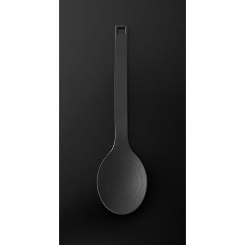 Yamazaki Tower S Silicone Cooking Spoon, Black, Approx. W7 x D3 x H26cm, Dishwasher Safe, Floating Tip, Measuring Meter, 4273