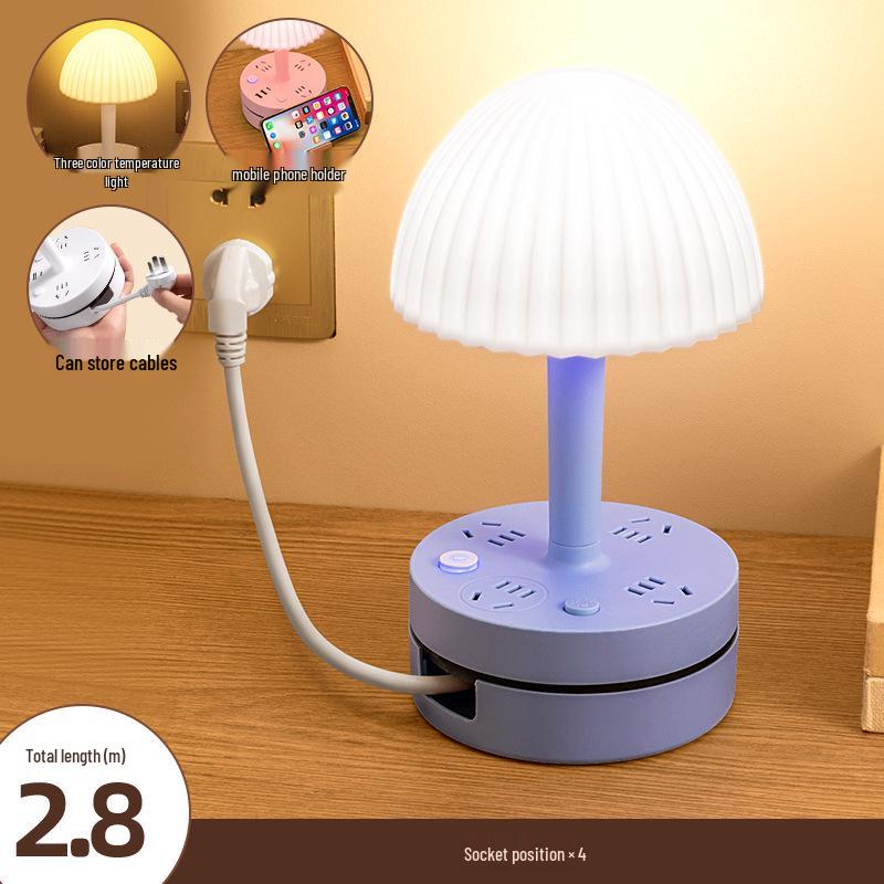 Luxury Glass LED Table Lamp - Eye Protection Night Light for Master Bedroom and Nursery.