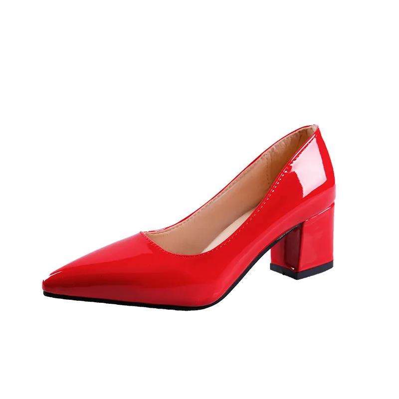 Fashion High-heeled Shoes Women 2024 Pointed Shallow Mouth Shoes Women's Thick-heeled Fashion Shoes Plus Size 43  Zapatos Para Mujer