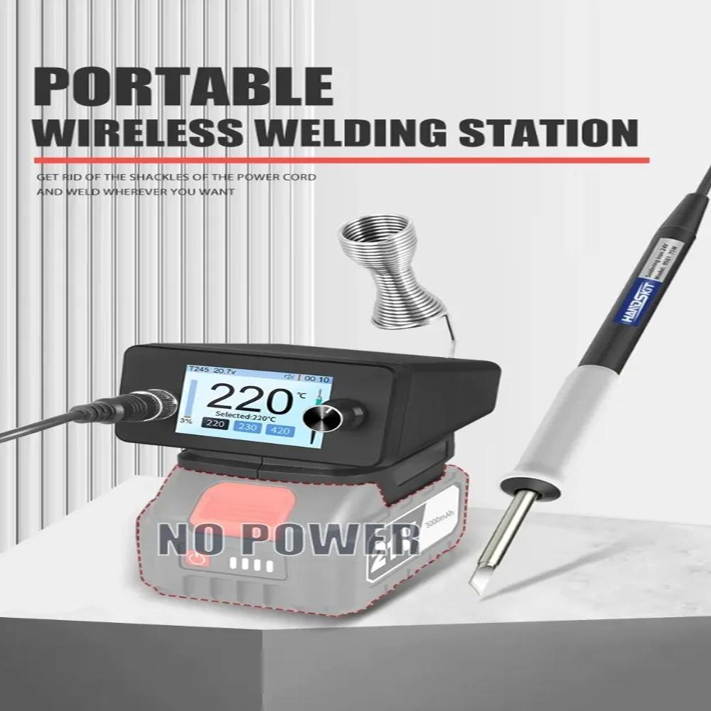 4-in-1 H4 Battery Soldering Station W/ Auto Sleep & Energy Saving, Compatible W/ T12/C210/C245/C155 Tips for Makita Tools