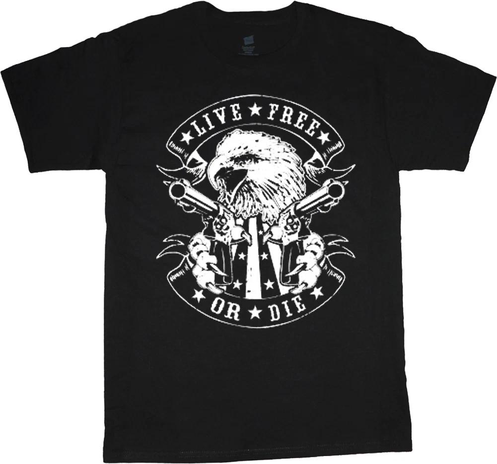 2nd Amendment decal tee shirt for men live free or die design gun rights XS
