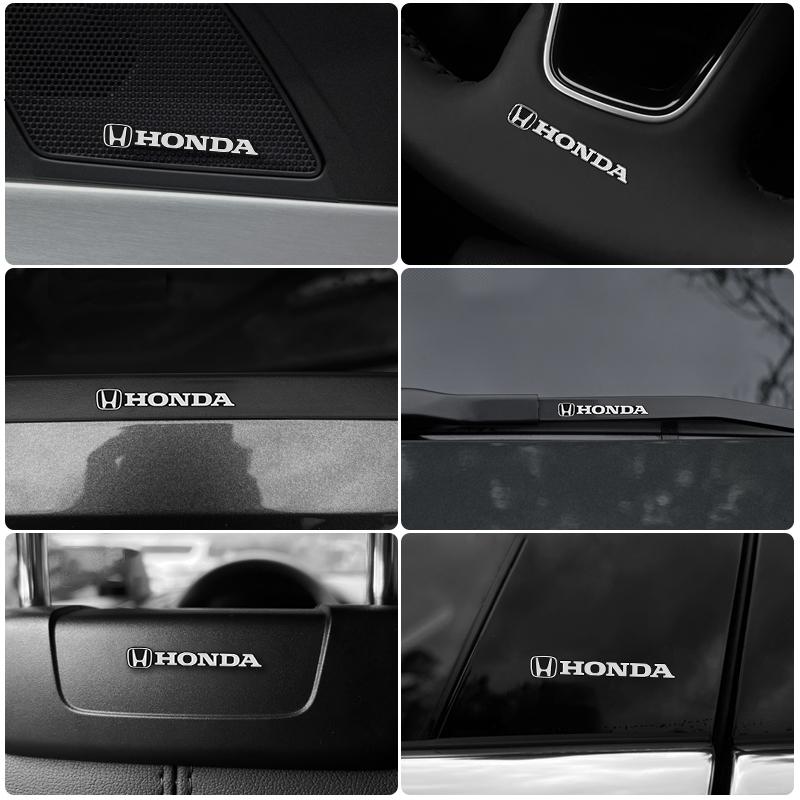 WDM2 5/10Pcs Mini Aluminum Car Decorative Stickers For Honda civic accord fit jazz pilot CRV odyssey passport city shuttle HRV vezel