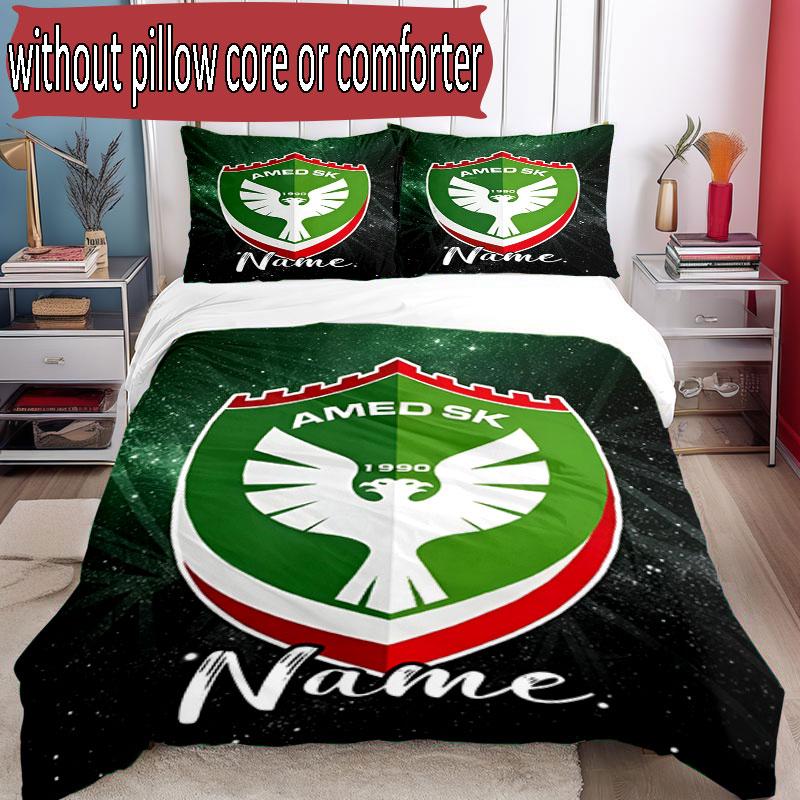 3-teiliges Bettbezug-Set (1 * Bettbezug + 2 * Kissenbezug, ohne Kern), Benutzerdefiniertes Namens-Amed SK Muster Bettwäsche-Set, Schlafzimmer-Dekoration Geschenk für Zuhause