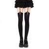 Personality Cross Decoration Women Suspender Socks Solid Color Thin Thigh High Lolita Anime Cosplay Gothic Over Knee Stockings