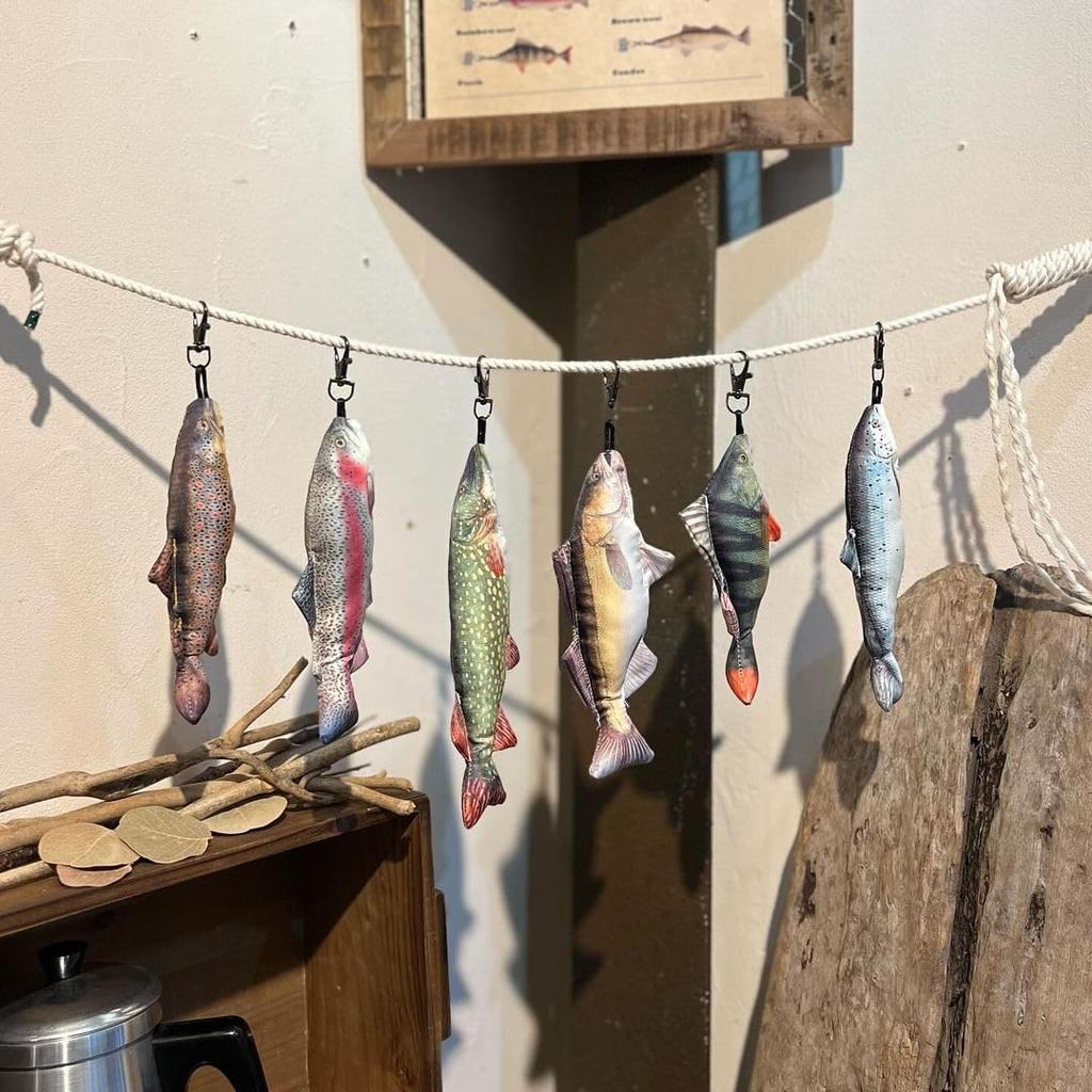 Dulton Little Fishes Perch Keychain of Fish That Live In Everyday Life Marine Life Nordic FISHES Total Length 19cm Palm-sized Abborre/Perch/Perca