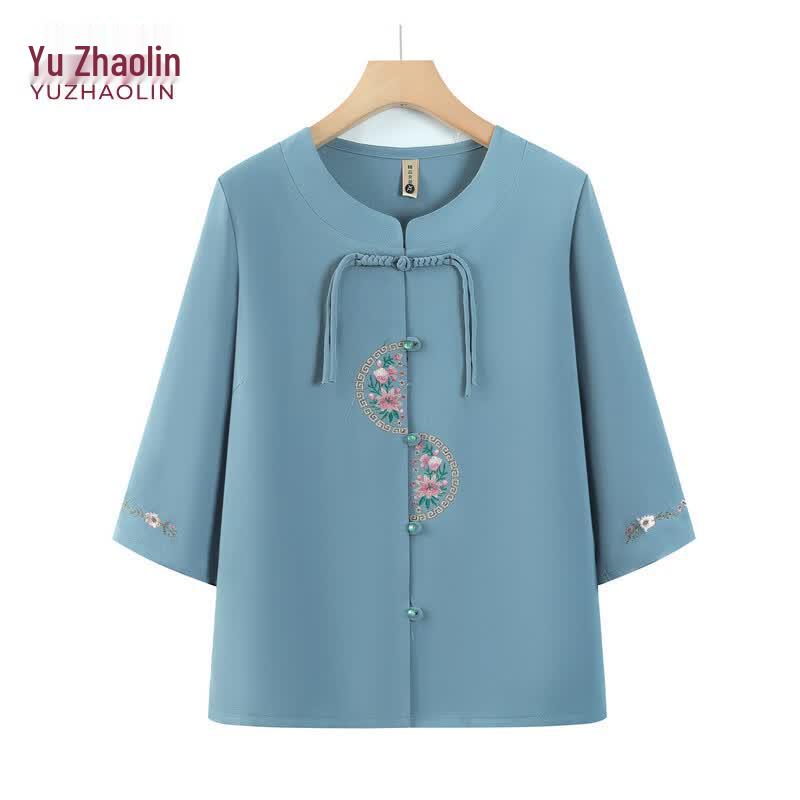 

YUZHAOLIN Women s Summer Seven-Sleeve Casual Blouse XL
