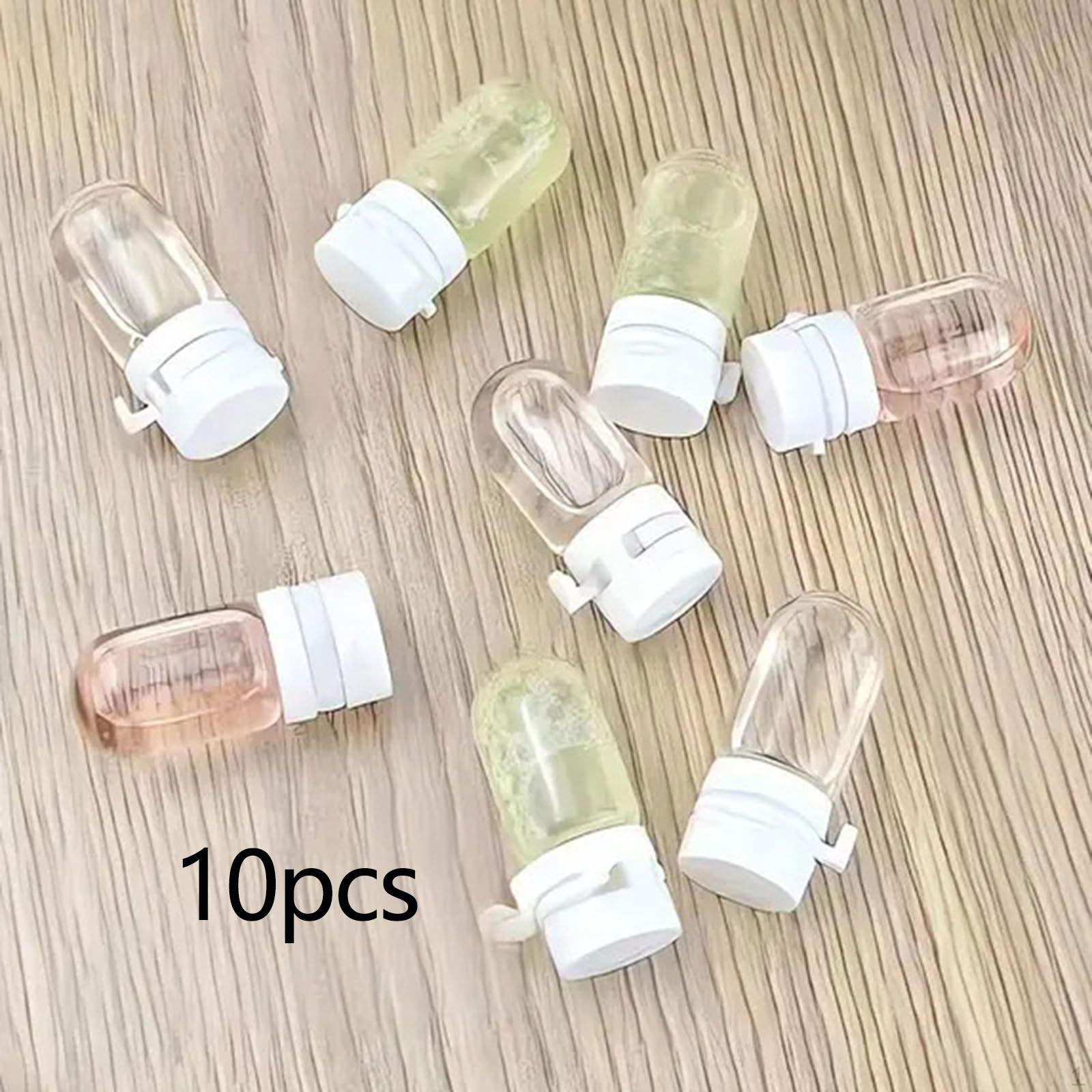 

10 Pieces Small Dropper Bottle Double Cap Round Bottom Vials 2ml Transparent Containers Mini