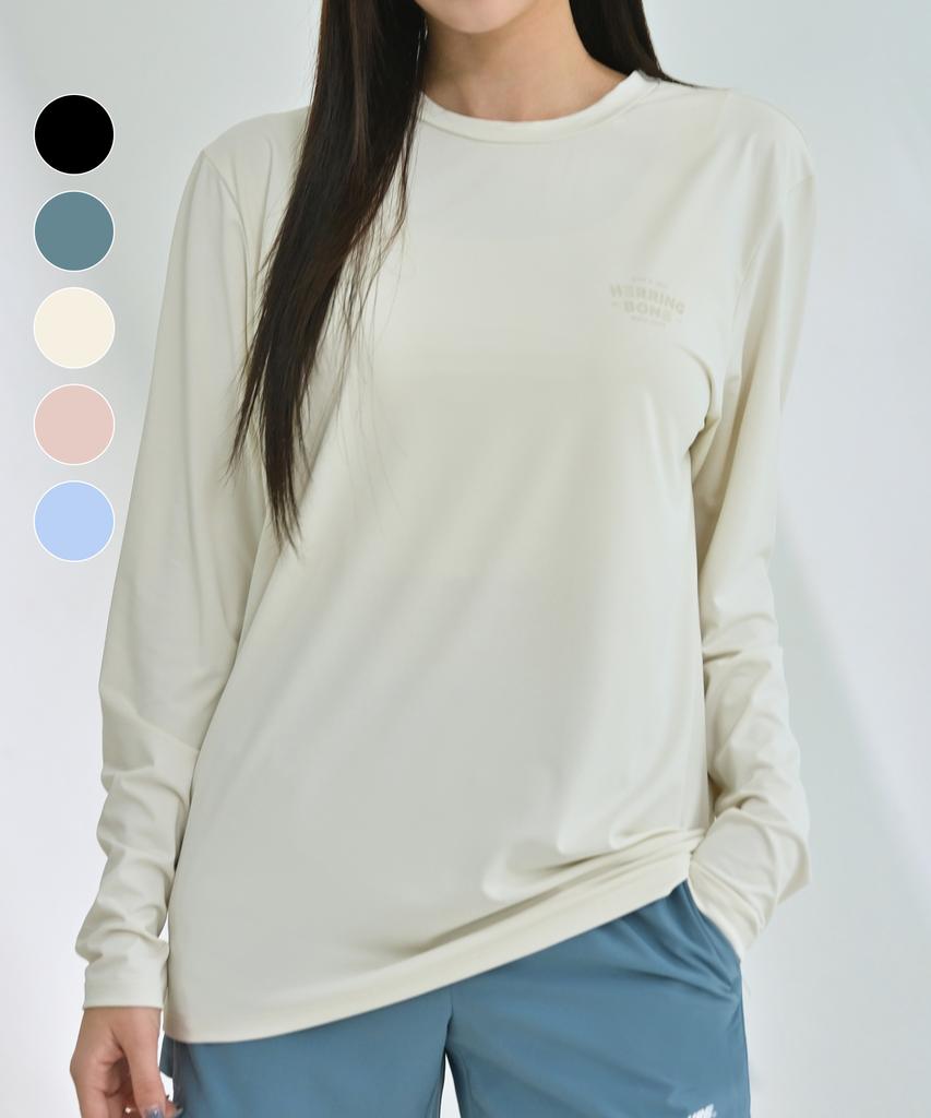 Helingbon Women'S Loose Fit Rash Guard Big Logo Long Sleeve (7 Colors) / Rj408W (A Type)
