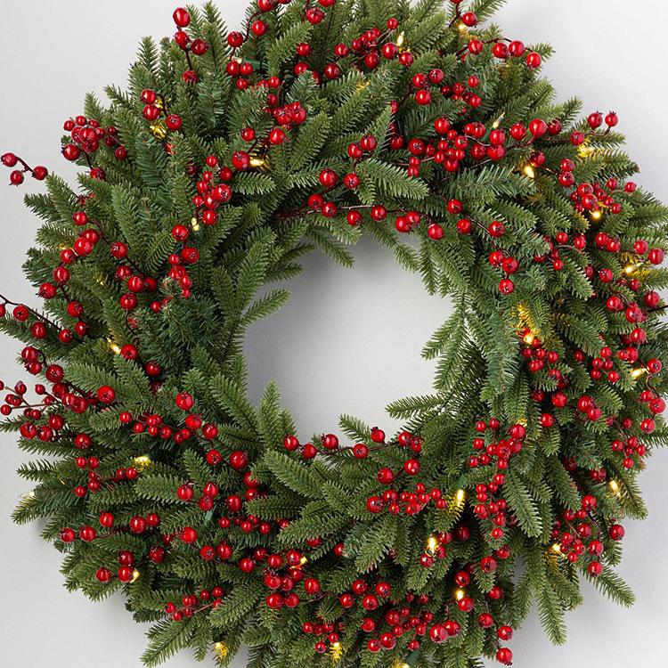 Rattan Christmas Wreath & Tree Set: 50/60/80CM Door Hanging & 2.7M Garland, Perfect for Holiday Window Décor