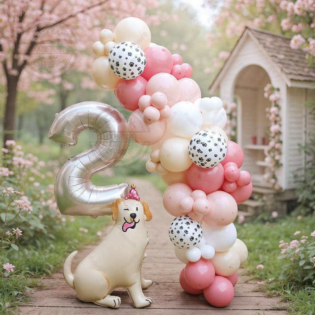 78pcs New Standing 3D Cartoon Dogs Claw Bulldog Shepherd Poodle Puppy Pet Theme Birthday Party Decoration Forest Animals Balloon