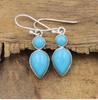 Turquoise Gemstone Women Dangle Earring, Solid 925 Sterling Silver Statement Earring Jewelry