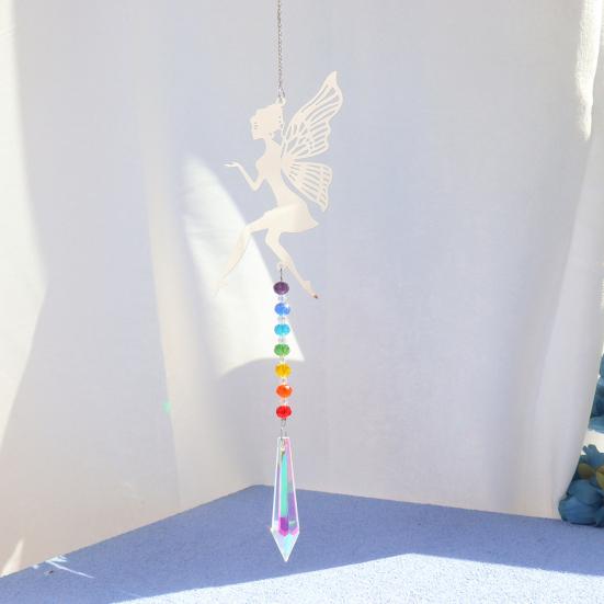 Faux Crystal Sun Catcher Decoration Hollow Fairy Tree of Life Owl Butterfly Hummingbird Hanging Ornament Home Office Garden Window Hanging Pendant