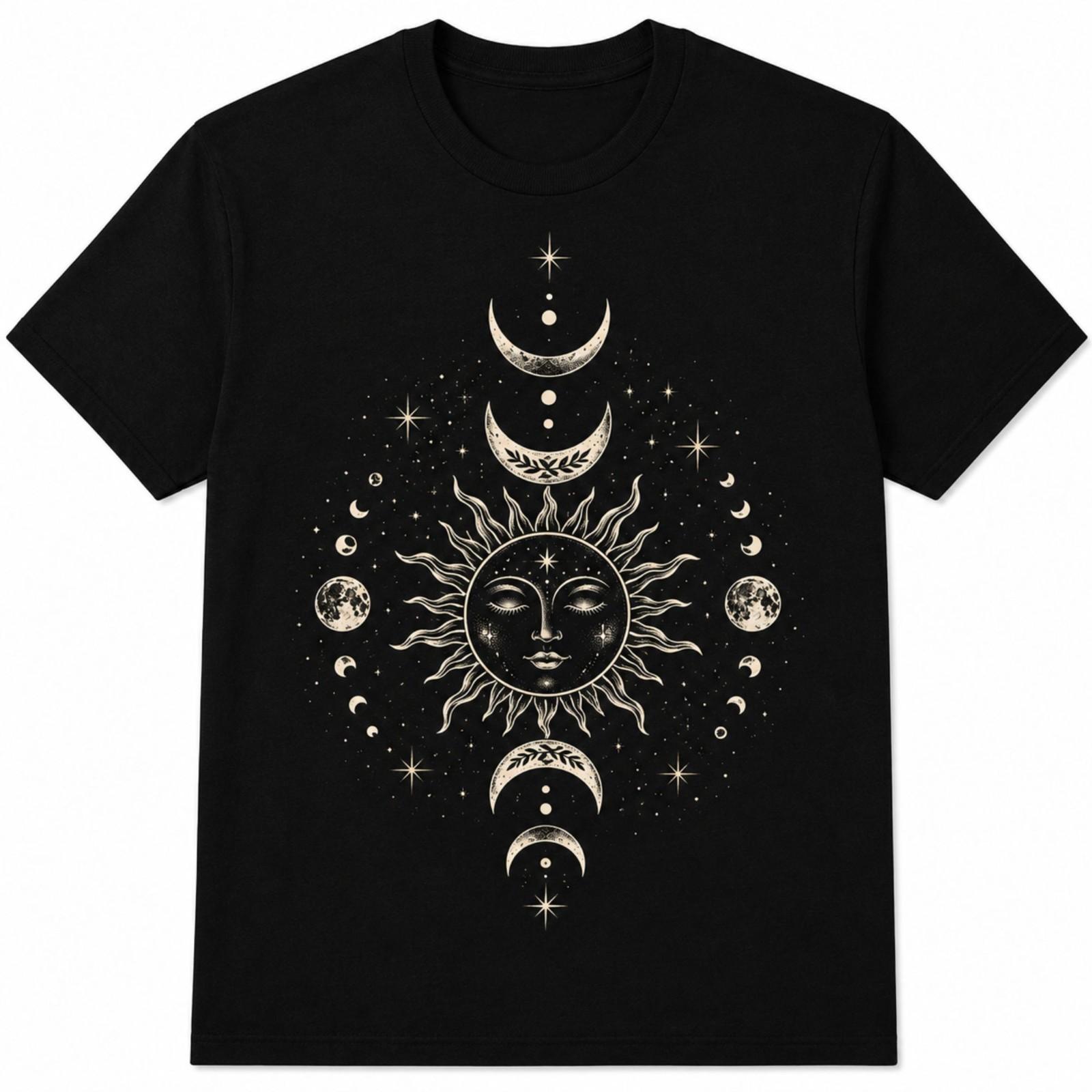 Celestial Moon Phase Sun Tarot Gothic Vintage Graphic Tee XXXL