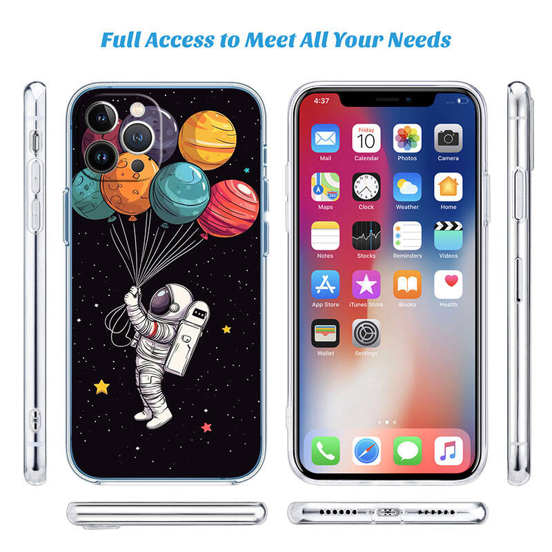 MH15 Astronaut Ruimte Maan Hoesje voor Motorola E7 G6 G7 G8 G9 Plus Power Play G10 G20 G04 E30 E40 E22 E20 E13 E15 G22 G23 G05 G75 G35 G55