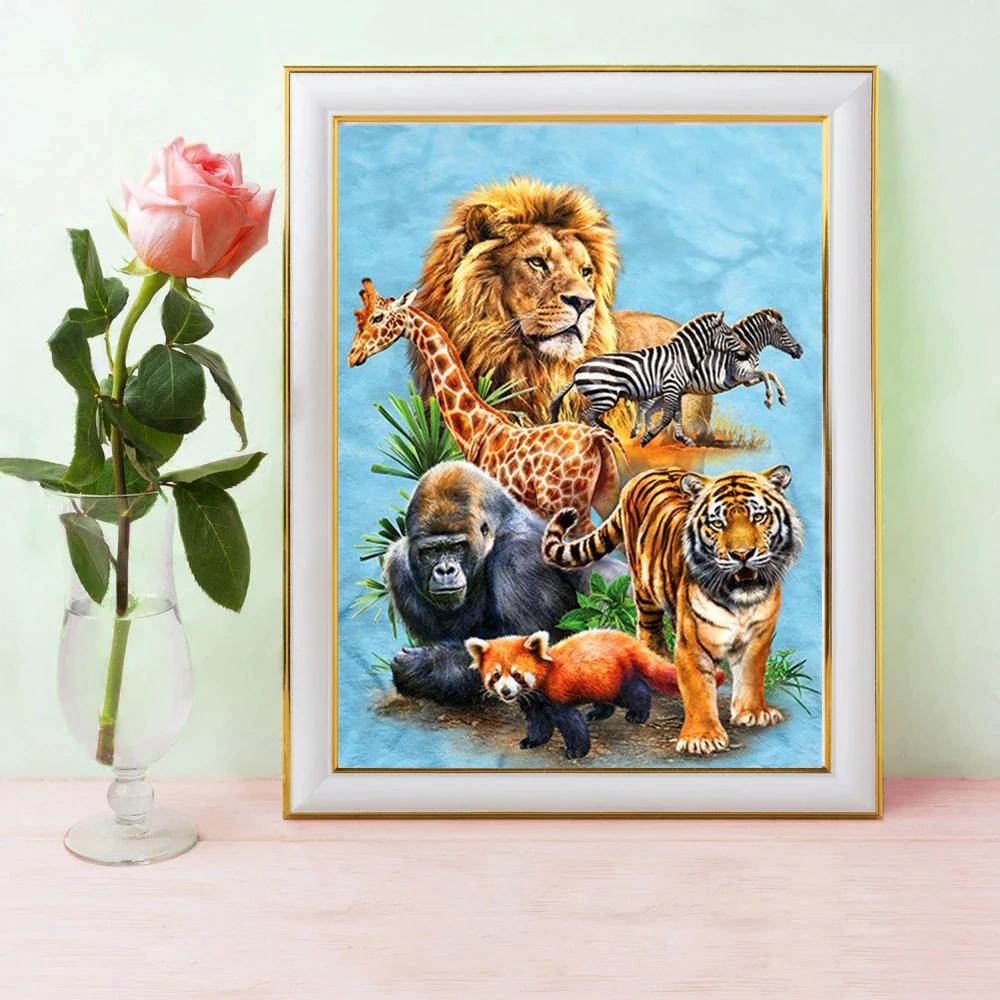 5D DIY Diamant Kunst Malerei Tier Giraffe Diamant Stickerei Löwe Tiger Bilder von Strass Mosaik Home Decor