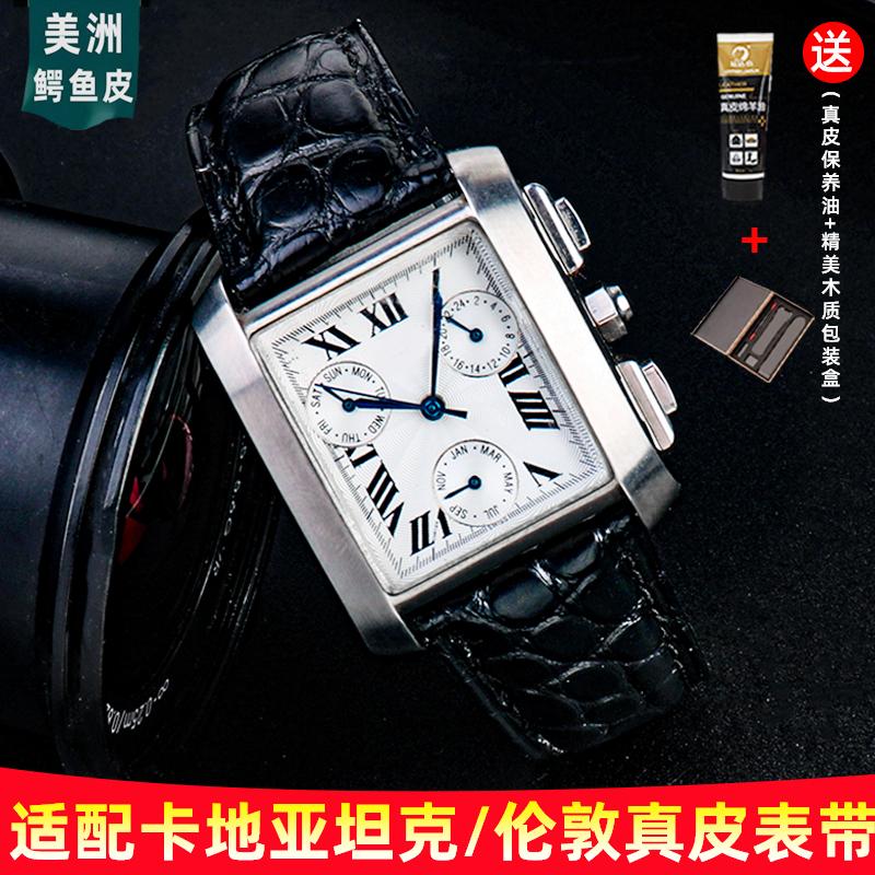 18 20 22 23 24 25 mm Vysoce kvalitní řemínek na hodinky z pravé krokodýlí kůže pro Cartier Tank London Solo kožený řemínek na hodinky pánský dámský