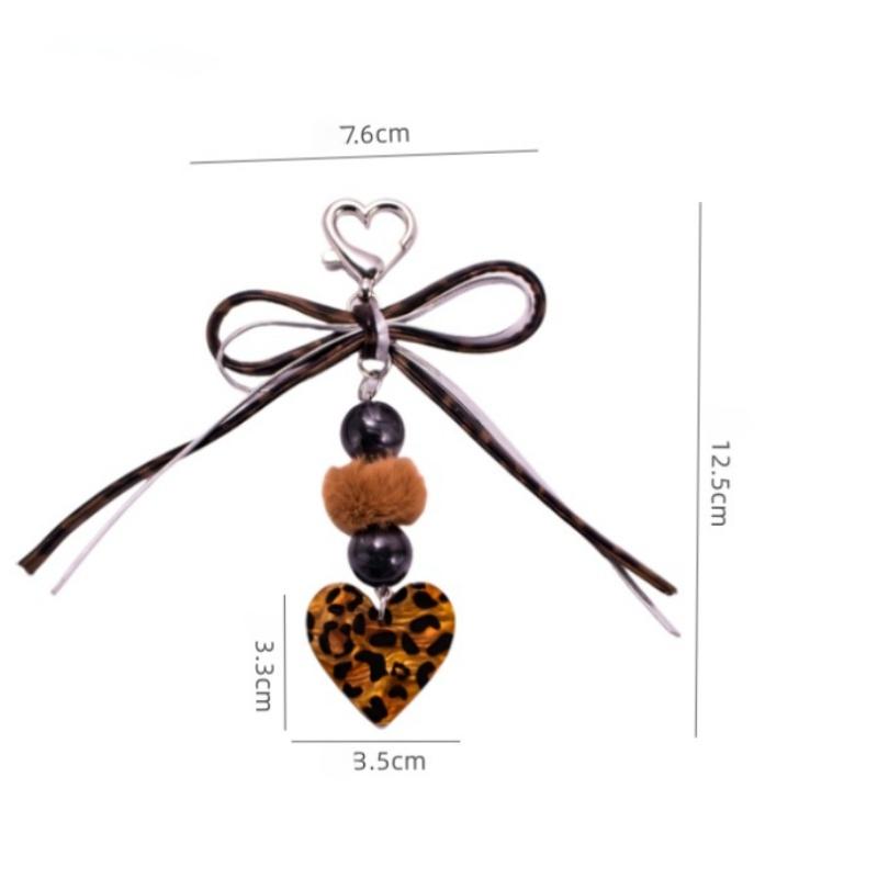 1Pcs Leopard Heart Phone Key Chains Charm Strap Girl Gift Cute Chain Lanyard Pendant For Smartphone
