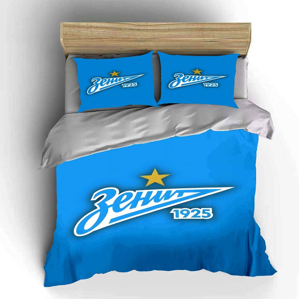 Blue Background, "Zenit" Logo. Bedding Sets Duvet Cover Sets Duvet Covers Pillowcases(1 * Duvet Cover 2 * Pillowcases, Without Duvet Insert)