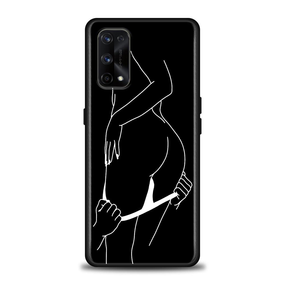 Minimalist Line Art Sexy Lover Kiss Case For Realme C21Y C21 C25 C20 C15 C12 C11 C1 GT Master Neo Neo2 5G Fundas Capa Soft Cases