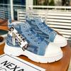 Fashion 2025 Spring Canvas Heightening Women's Shoes New platform Sneakers Women Student Board Shoes High Top Outdoor Casual Shoes