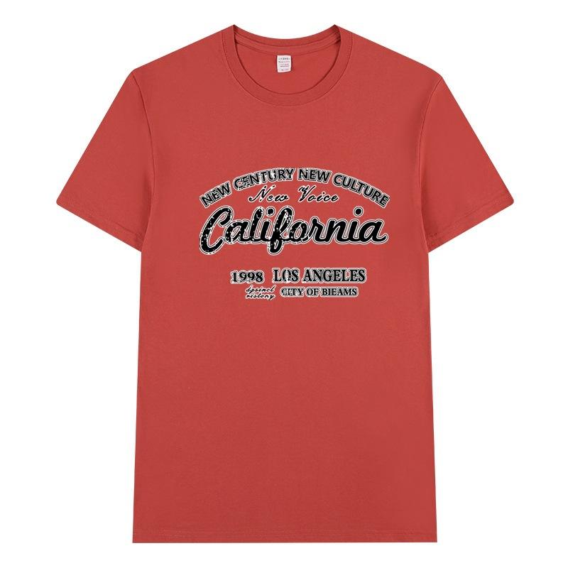 Short-sleeved T-shirt Men And Women Couples Summer Loose Cotton Body Shirt Round Neck Letters Simple Loose Tops