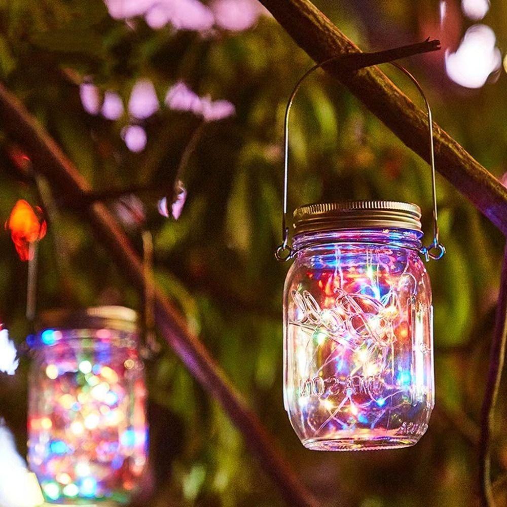 30LED Mason Jar Lid Lights Solar Charging String Lights Hanging Outdoor Lights  Outdoor Decoration