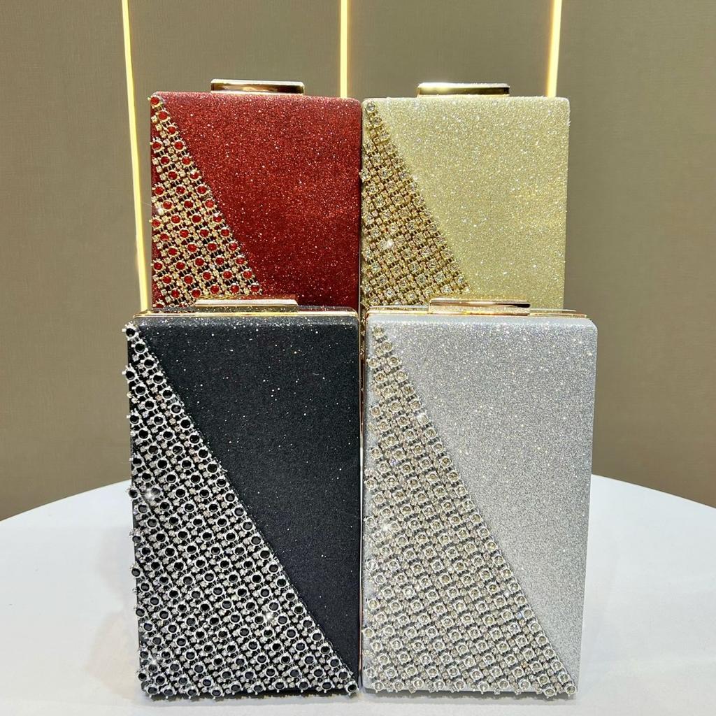 Evening Party Diamond-encrusted Ladies' Handbag, Small Square Bag, Shoulder Bag, Mobile Phone Bag