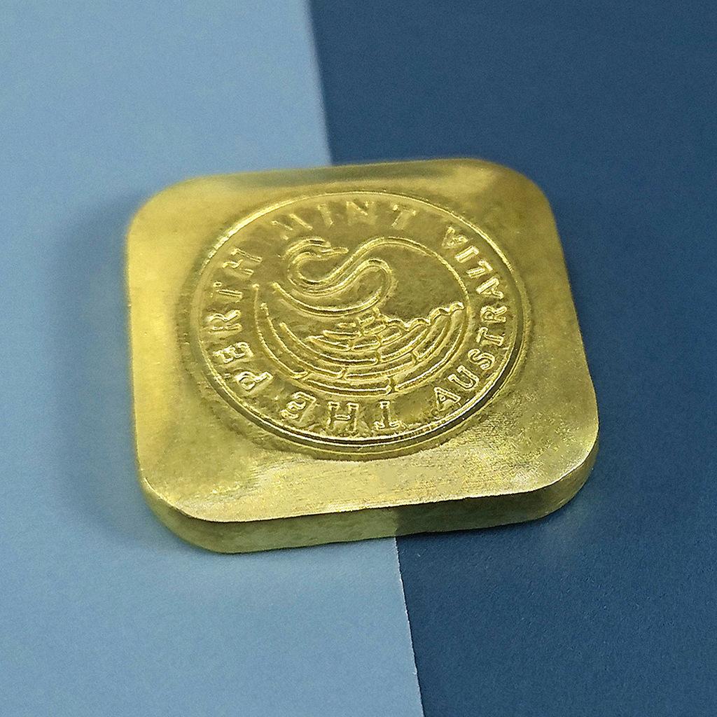 Antique Crafts Australia 10Z, 1/20Z Brass Material Coin Fish Tank Decoration Commemorative Block Ornament