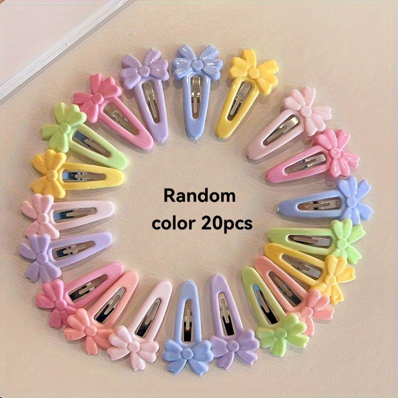 20pcs Flower Bowknot Hair Clips Y2K Girls Candy Color Barrettes BB Hairpins Hair Accessories,Perfect For Gifts,Photography Props