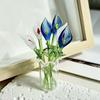 Calla de Vidro Artesanal com Haste Flor de Vidro Mini Sopro de Boca Decoração Sala de Estar Casa Escritório Ornamento Floral Colorido