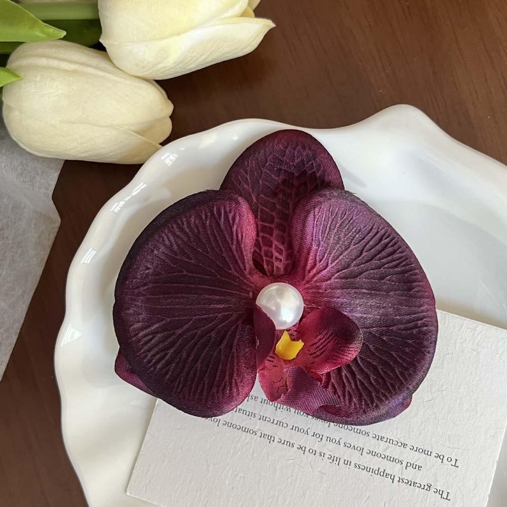 Thai Style Butterfly Orchid Hair Clip Sweet Women Side Clip Orchid Flower Hairpin Bag Decoration