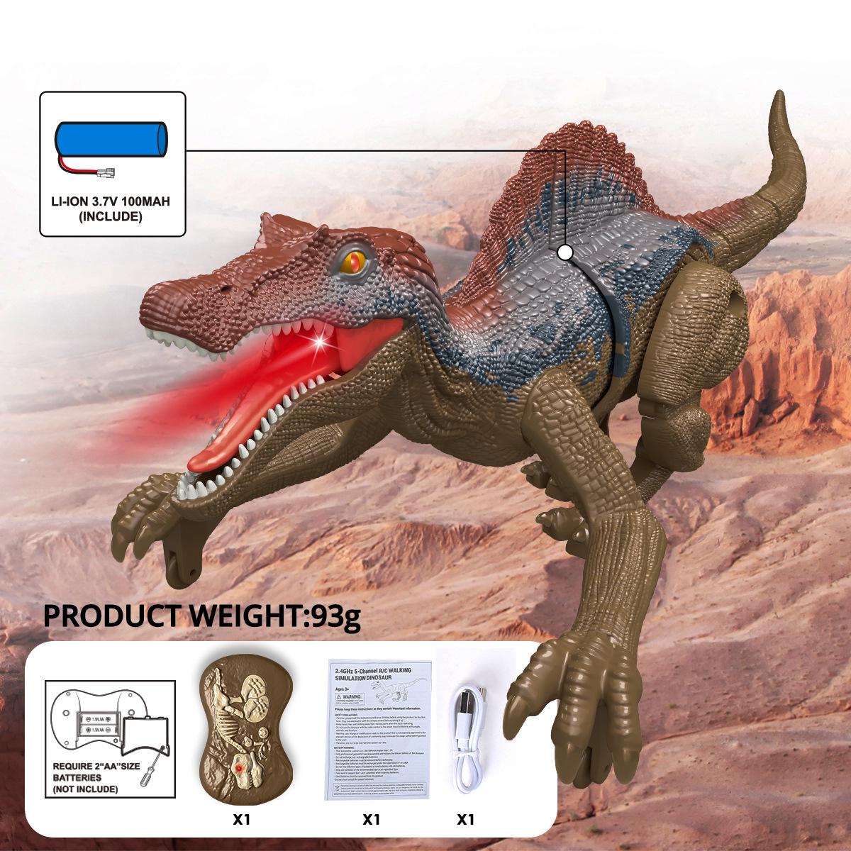 

Детская пятиканальная 2.4G игрушка Велоцираптор с дистанционным управлением, со звуком и светом