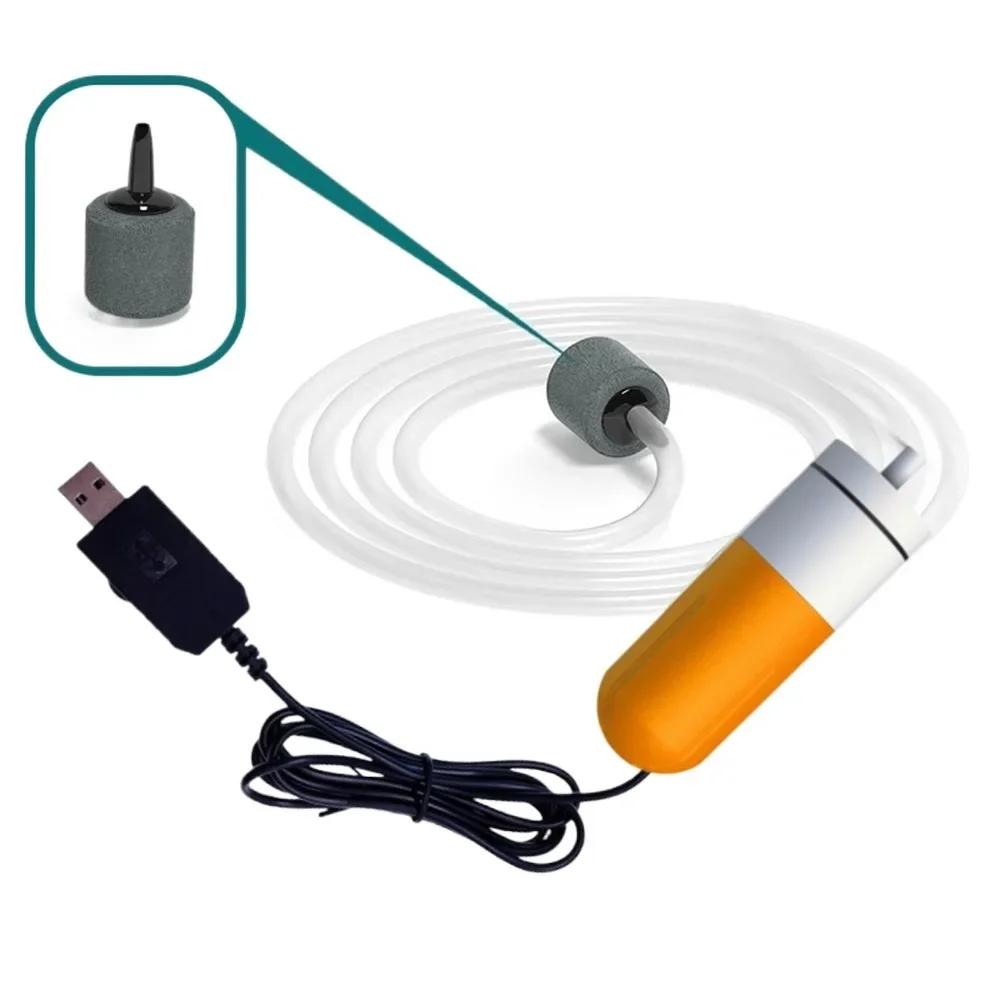 Adjustable Speed Aquarium Oxygen Air Pump USB Charging Ultra Quiet Air Compressor Aerator Mute Portable Oxygen Aerator Aquarium