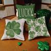 GEEORY St Patricks Day Pillow Covers 18x18 Set of 4 St Patricks Day Decorations for Home Shamrock Lucky St Patricks Day Decorative Throw Pillows