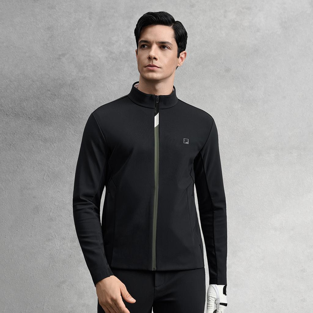 FILA Golf Series Casual Sports Classic Versatile Soft Stand Collar Windproof Standard Jacket Men Jackets A11M545501F-BK