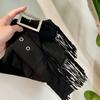 Versatile Vintage Tassel Waist Belt Solid Color Triangle Fringe Waistband Cowboy Style Cummerbund for Women
