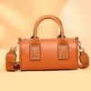 Leather Women'S Bags Fashion Boston Handbags First Layer Cowhide Shoulder Messenger Bags Pillow Bags