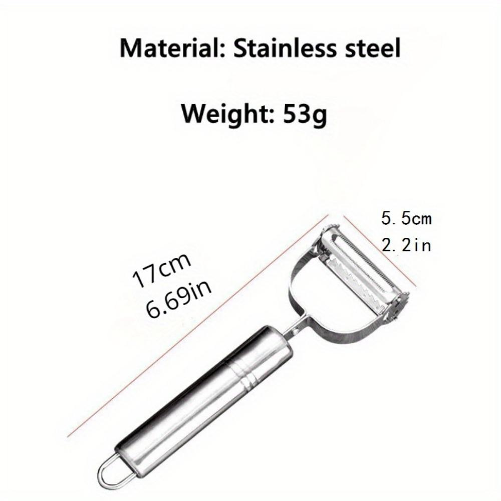 Stainless Steel Vegetable & Fruit Peeler - Multi-Function Grater for Potatoes, Cucumbers, Carrots - Essential Kitchen Gadget