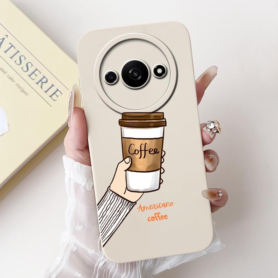 Für Xiaomi Redmi A3 Hülle 2024 Neue Mode Blume Quadratisch Silikon Kameraobjektiv Schutzabdeckung Für Xiaomi Poco C61 RedmiA3 Stoßstange